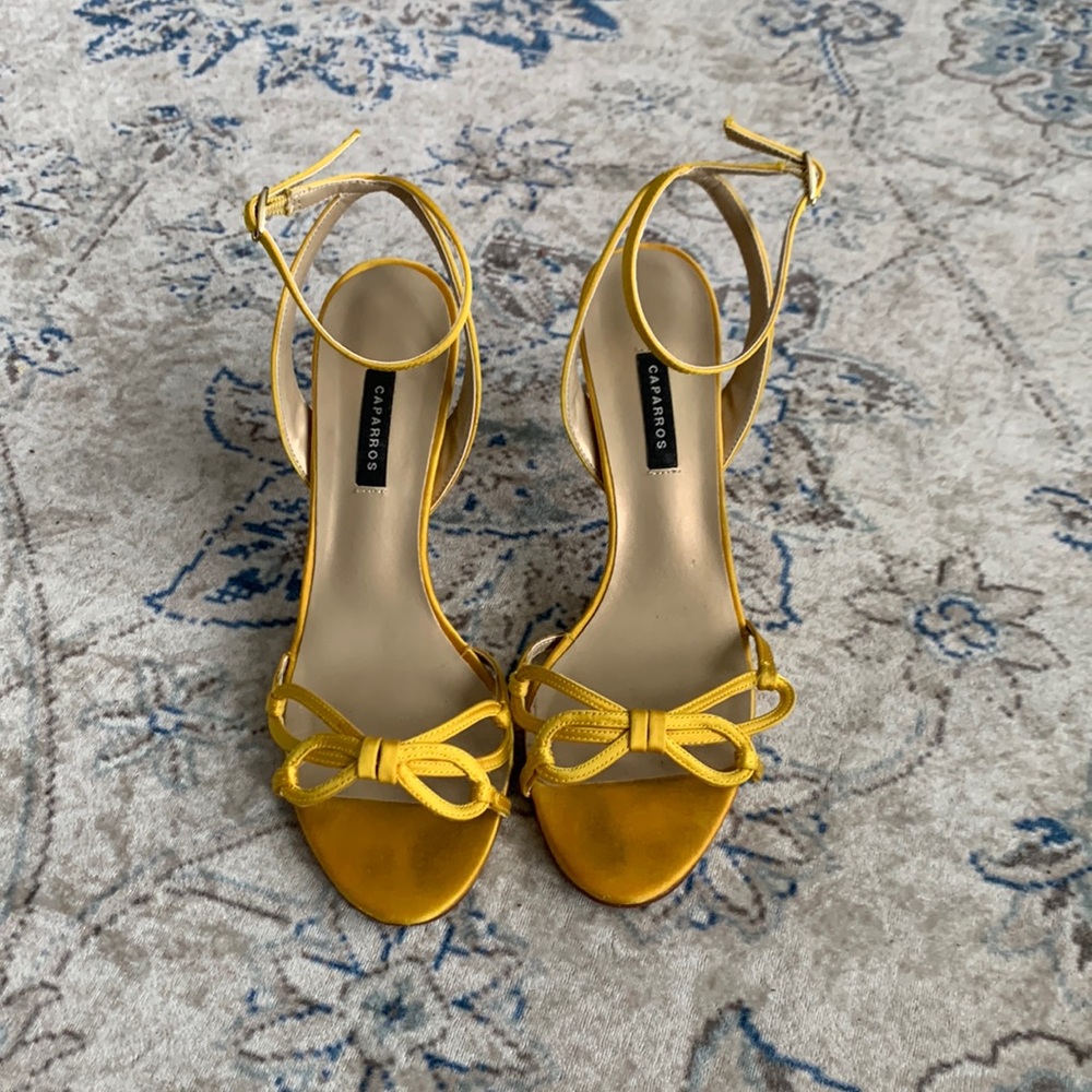 Golden Yellow Kitten Heels | Caparros